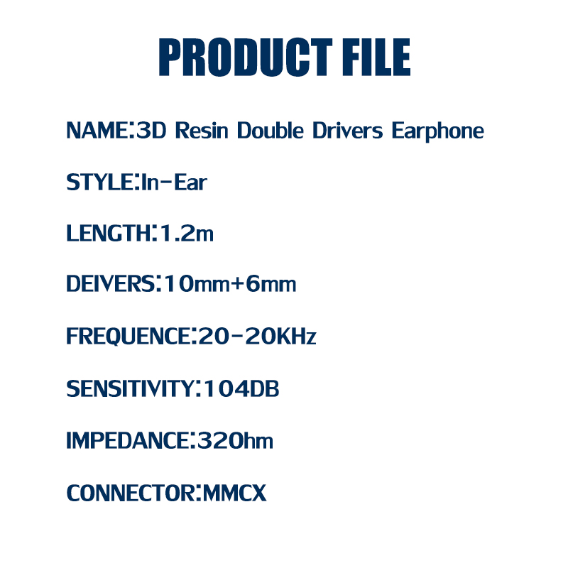 DOUBLE DRIVERS RESIN EARPHONE - EARPHONE FOR PHONE/MP3 - 6