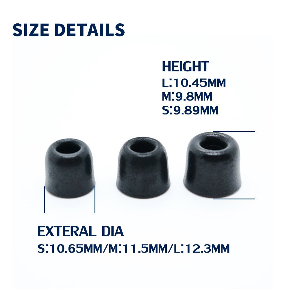 SLOW REBOUND 4.9MM EARPHONE TIP - SILICONE/FOAM TIPS - 2