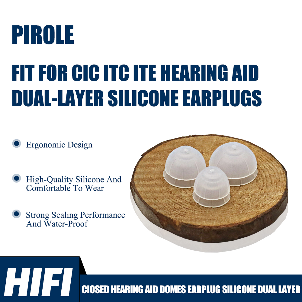 CIOSED HEARING AID DOMES EARPLUG SILICONE DUAL LAYER