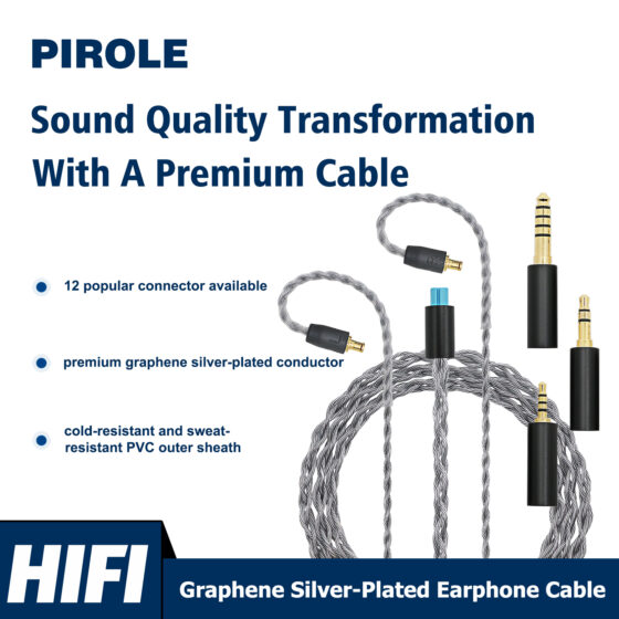 GRAPHENE SILVER-PLATED 4-CORE HIFI IEM EARPHONE UPGRADE CABLE MODULAR INTERCHANGEABLE 2.5MM 3.5MM 4.4MM PLUGS WITH 12 CONNECTORS GRAPHENE SILVER-PLATED 4-CORE HIFI IEM EARPHONE UPGRADE CABLE MODULAR INTERCHANGEABLE 2.5MM 3.5MM 4.4MM PLUGS WITH 12 CONNECTORS
