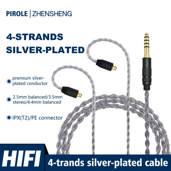 Silver-Plated Square Braided Upgrade IEM HIFI Earphone Cable 2.5/3.5/4.4mm Jack IPX(T2)/PE Connector for Westone AMProX10/UELIVE Silver-Plated Square Braided Upgrade IEM HIFI Earphone Cable 2.5/3.5/4.4mm Jack IPX(T2)/PE Connector for Westone AMProX10/UELIVE
